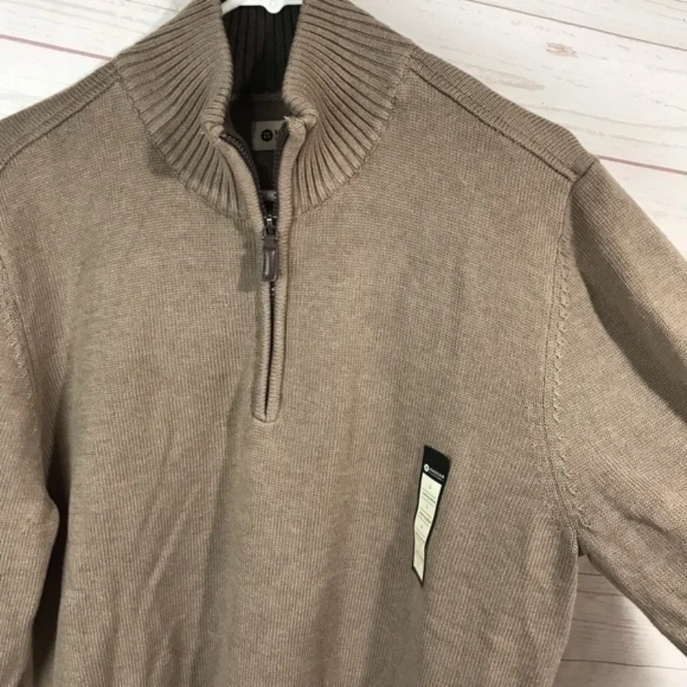 HAGGAA 1/4 zip Pullover Latte long sleeve Large
